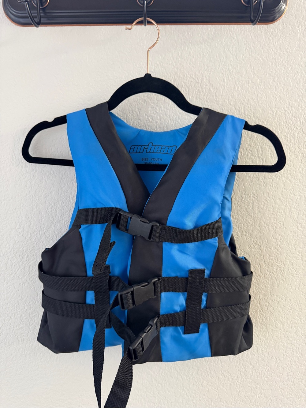 Airhead Youth Life Vest Jacket Blue USCG Type III 50-90 lbs EUC